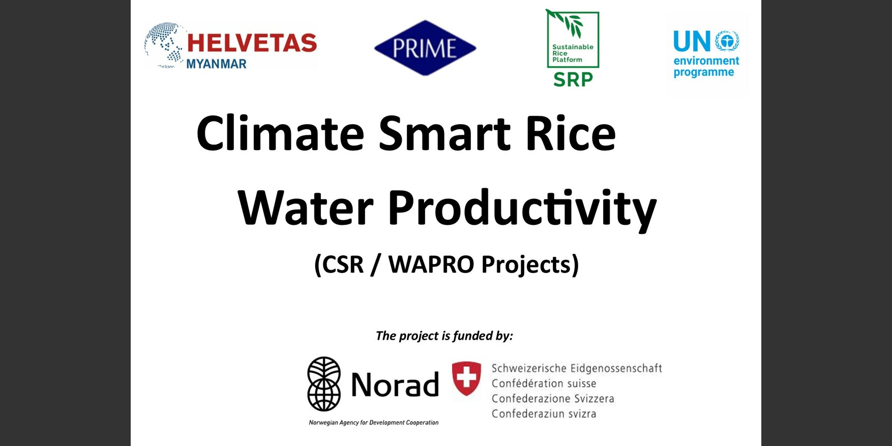 Climate Smart Rice And Water Productivity 