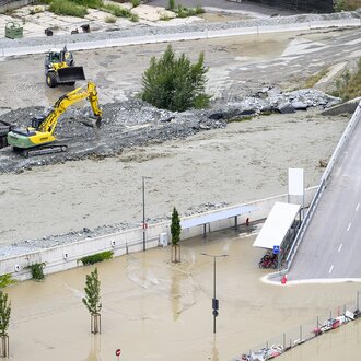 Unwetter Wallis Chippis Rhone | © Keystone/Jean-Christoph Bott